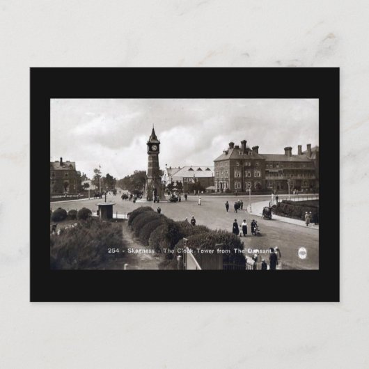 Alte Postkarte - Uhrturm, Skegness (Vorderseite)