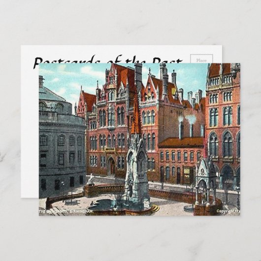 Alte Postkarte - Universität Birmingham (Vorne/Hinten)