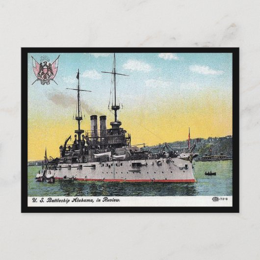 Alte Postkarte - US-Schlacht "Alabama" (Vorderseite)