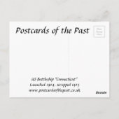 Alte Postkarte - US-Schlacht "Connecticut" (Rückseite)