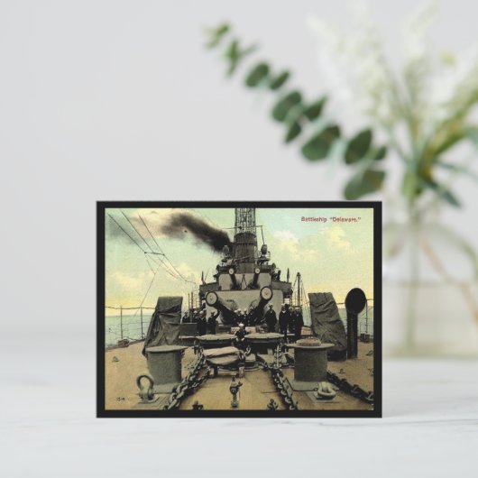 Alte Postkarte - US-Schlacht "Delaware" (Stehend Vorderseite)