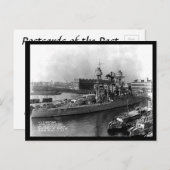 Alte Postkarte - US-Schlachtschiff "Arizona" (Vorne/Hinten)