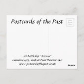 Alte Postkarte - US-Schlachtschiff "Arizona" (Rückseite)