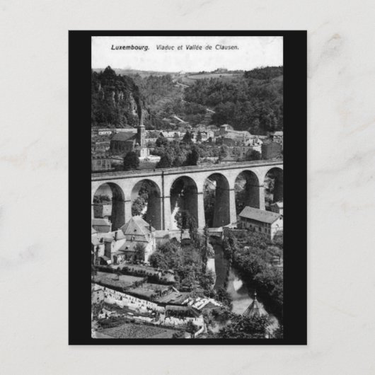 Alte Postkarte - Vallee de Clausen, Luxemburg (Vorderseite)