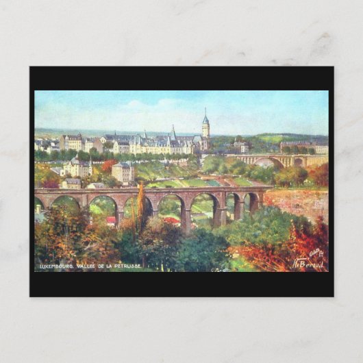 Alte Postkarte - Vallee de la Petrusse, Luxemburg (Vorderseite)