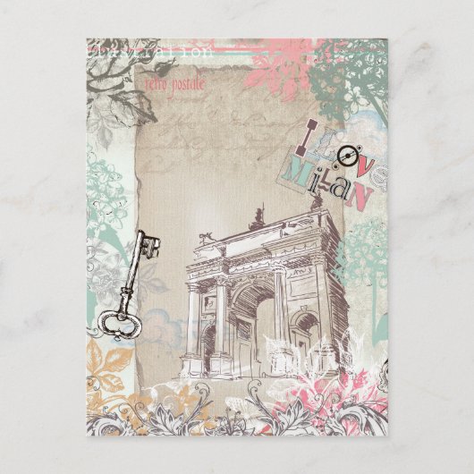 Alte Postkarte von Mailand (Vorderseite)