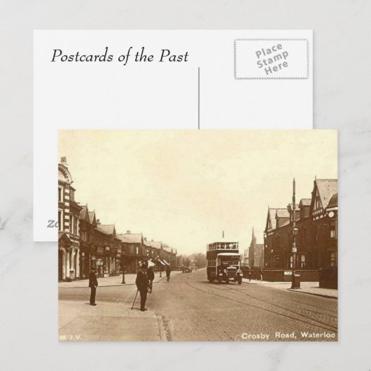 Alte Postkarte - Waterloo, Merseyside (Vorne/Hinten)