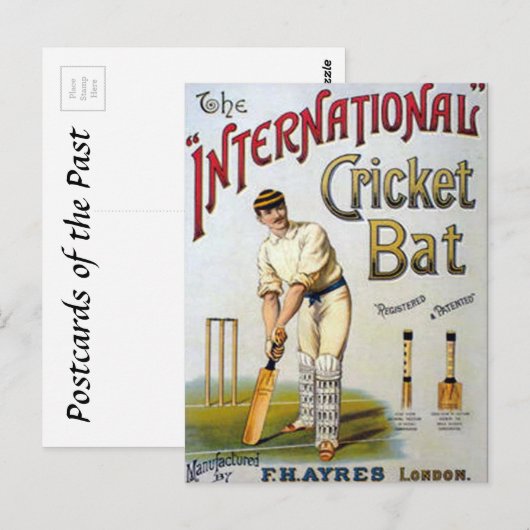 Alte Postkarte - Werbung - Cricket Bats (Vorne/Hinten)