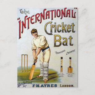 Alte Postkarte - Werbung - Cricket Bats