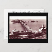 Alte Postkarte, Weston-super-Mare, Altes Pier Postkarte (Vorne/Hinten)