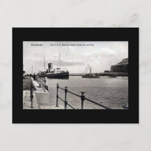 Alte Postkarte, Weymouth, Ankunft des Jersey-Boote Postkarte