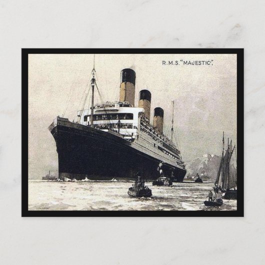Alte Postkarte - White Star Line "Majestic" (Vorderseite)