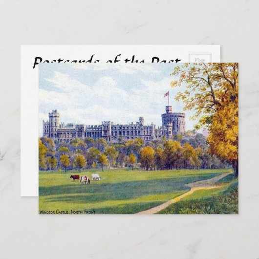 Alte Postkarte - Windsor Castle, Nordfront (Vorne/Hinten)
