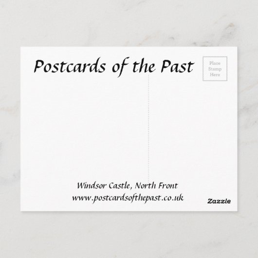 Alte Postkarte - Windsor Castle, Nordfront (Rückseite)