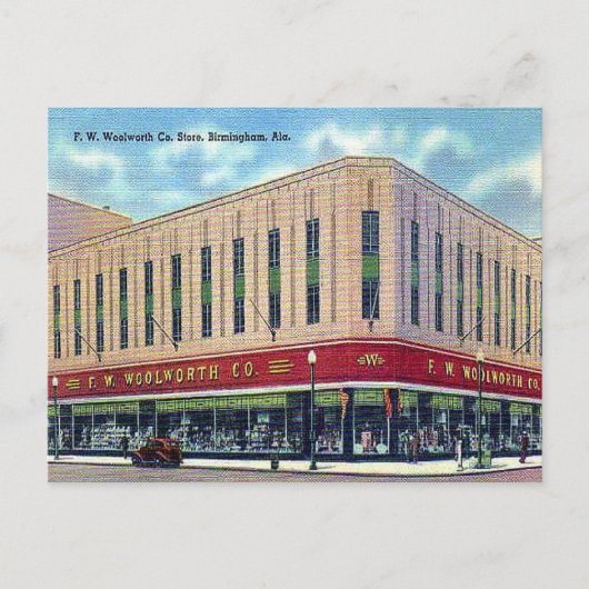 Alte Postkarte - Woolworth's, Birmingham, Alabama (Vorderseite)