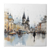 Alte Prager Wasserfarbe Fliese (Vorderseite)