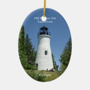 Alte Presque Isle Leuchtturm Oval Leuchtturm Keramik Ornament