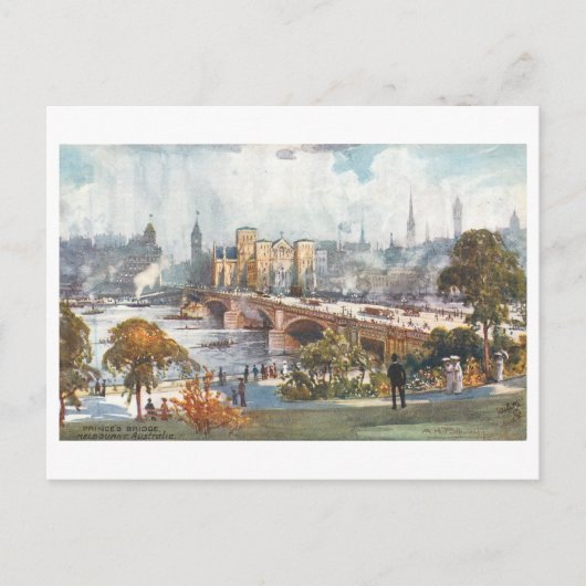 Alte Prince's Bridge, Melbourne, Australien Postkarte (Vorderseite)