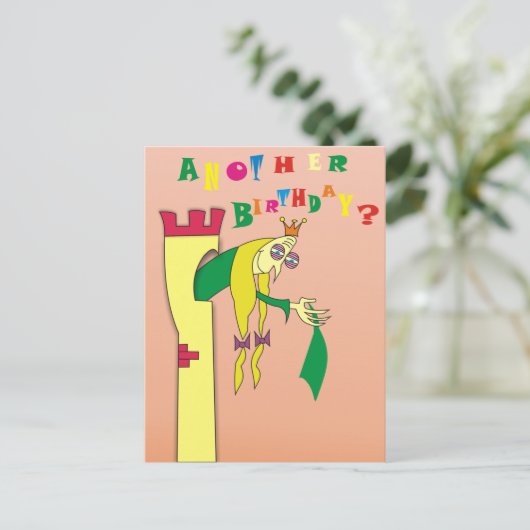 Alte Prinzessin Tower Funny Geburtstag Postkarten (Stehend Vorderseite)