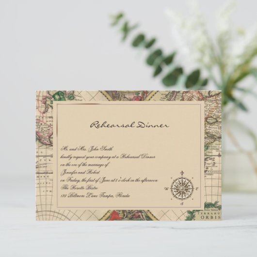 Alte Probe für Hochzeiten Einladung (Stehend Vorderseite)