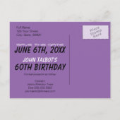 Alte Projektor 60. Geburtstagsparty Save the Date Ankündigungspostkarte (Rückseite)