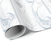 Alte Provincetown Cape Cod Karte Geschenkpapier (Rolleneckpunkt)