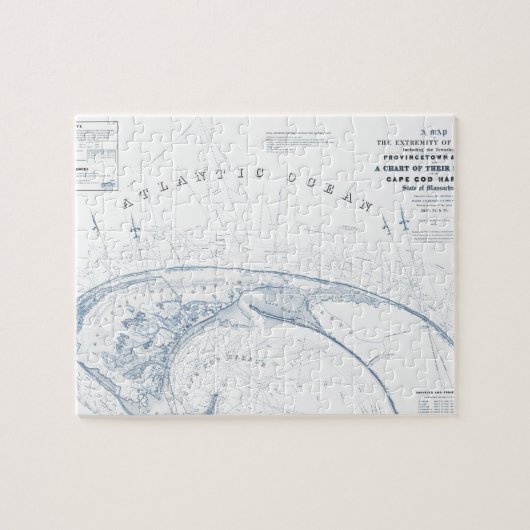 Alte Provincetown Cape Cod Karte Puzzle (Horizontal)