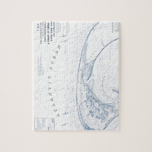 Alte Provincetown Cape Cod Karte Puzzle (Vertikal)