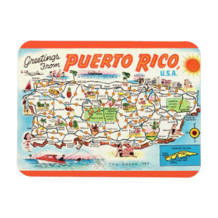 Alte Puerto Rico-Karten-Magnet Magnet