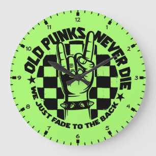 Alte PUNKS Die nie Punk Rock Music Legende Custom Große Wanduhr