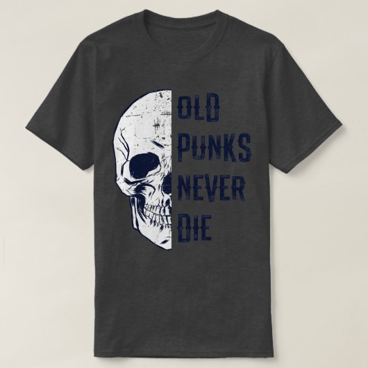 Alte Punks Die nie Punk Rocker Schädeldesign 2 T-Shirt (Design vorne)