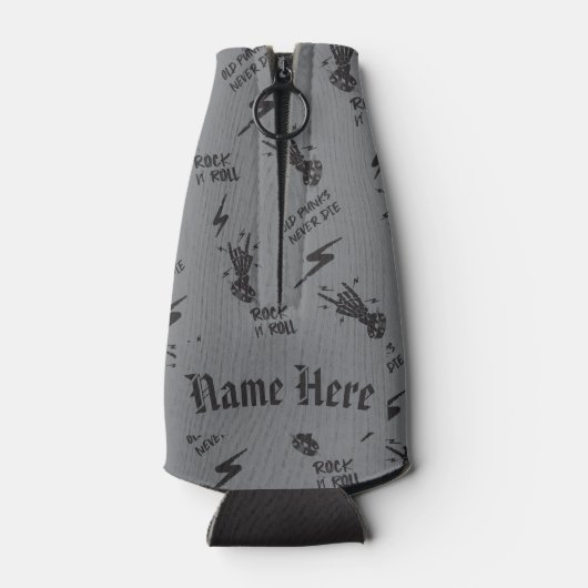 Alte Punks Die nie Skeleton Rock auf gotisch Flaschenkühler (Rückseite)