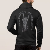 Alte Punks Die nie Skeleton Rock auf gotisch Hoodie (Rückseite)