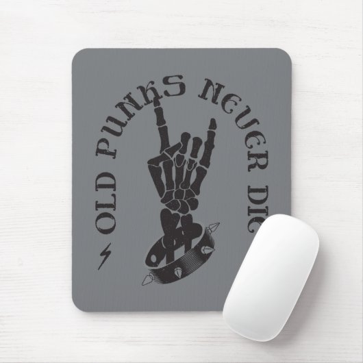 Alte Punks Die nie Skeleton Rock auf gotisch Mousepad (Mit Mouse)