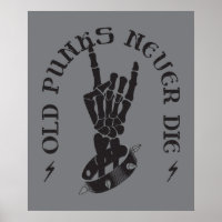 Alte Punks Die nie Skeleton Rock auf gotisch