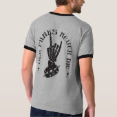 Alte Punks Die nie Skeleton Rock auf gotisch T-Shirt (Rückseite)