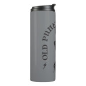 Alte Punks Die nie Skeleton Rock auf gotisch Thermosbecher (Nach links gedreht)