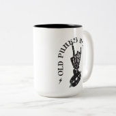 Alte Punks Die nie Skeleton Rock auf gotisch Zweifarbige Tasse (VorderseiteRechts)