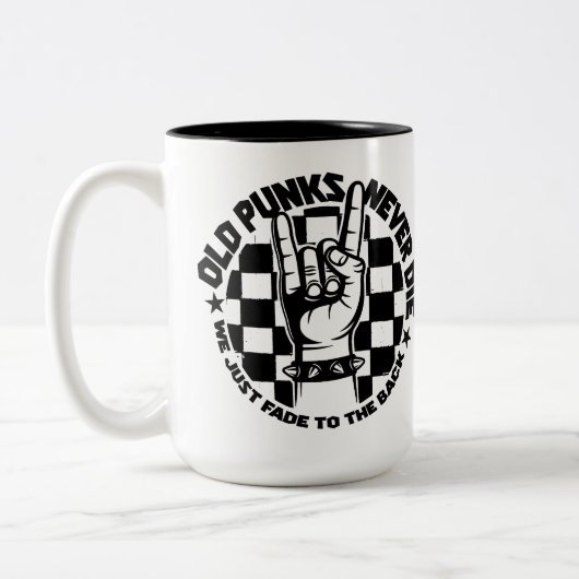 Alte PUNKS die nie Zweifarbige Tasse (Links)