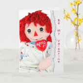 alte Puppe aus Lollipop mit Valentinherz Karte (Gelbe Blume)