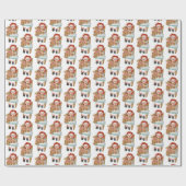 alte Puppe mit Teddybär Geschenkpapier (Flach)