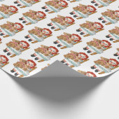 alte Puppe mit Teddybär Geschenkpapier (Ecke)