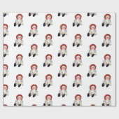 alte Puppe mit zartem Bouquet Geschenkpapier (Flach)