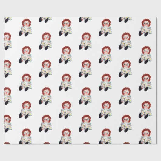 alte Puppe mit zartem Bouquet Geschenkpapier (Flach)