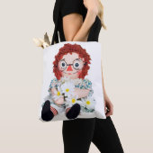 alte Puppe mit zartem Bouquet Tasche (Von Nahem)