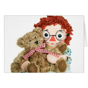 alte Puppe und Teddybär