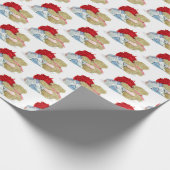 alte Puppe und Teddybärenumarmung Geschenkpapier (Ecke)