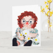 alte Puppe und zarter Bouquet-Freund vielen Dank Karte (Gelbe Blume)