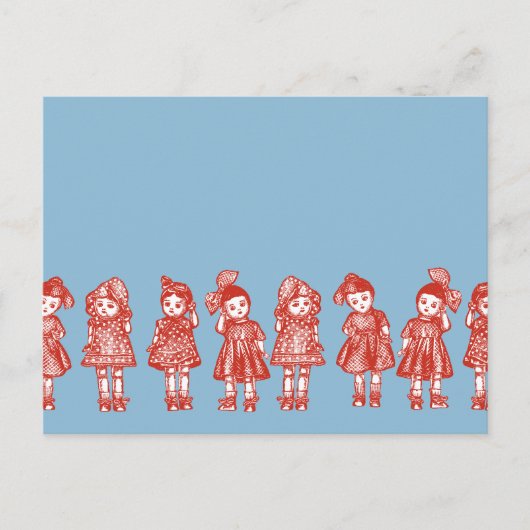 Alte Puppen Postkarte (Vorderseite)