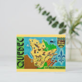 Alte Quebec-Karte auf Postkarte (Stehend Vorderseite)